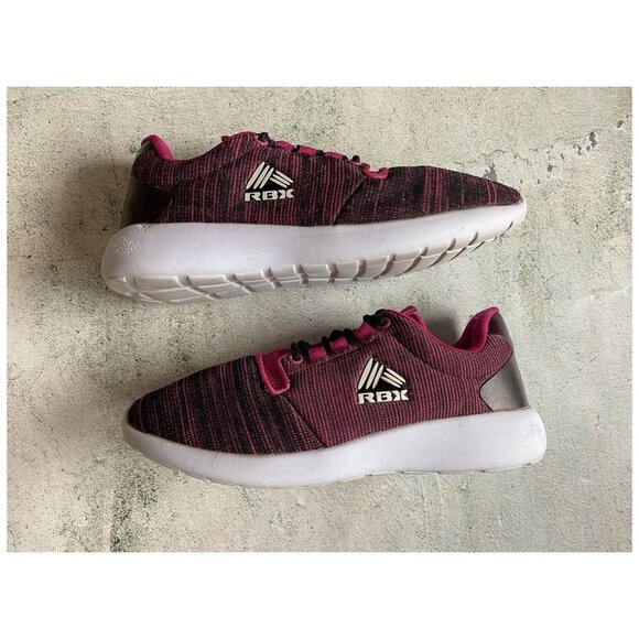 RBX Rayna Black/Pink Flyknit Running Cross Trainer Sneakers Womens Sz 8.5 - Picture 3 of 9